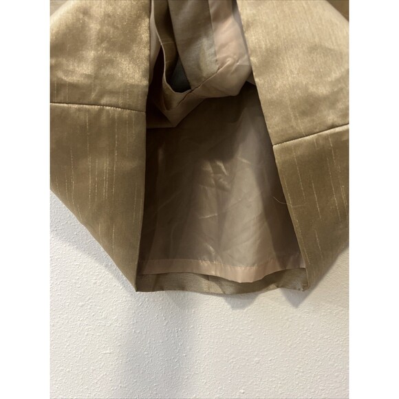 Coldwater Creek Sheath Dress 12 Taffeta Knee Length Sleeveless Zip Lined Gold - Picture 8 of 14